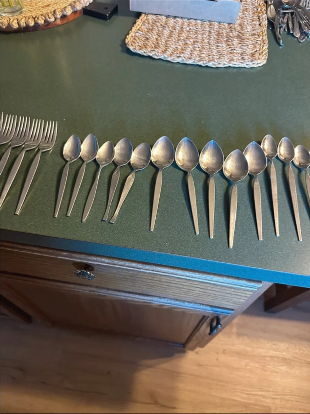 Stainless Steel Flatware Knife and Spoon Set - Silver, bundle of 37 pieces